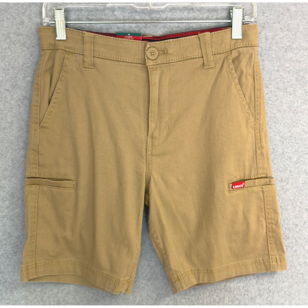 NEW! Levi's Boys Cargo Shorts 14 Regular Harvest Gold Stretch Adjustable Waist